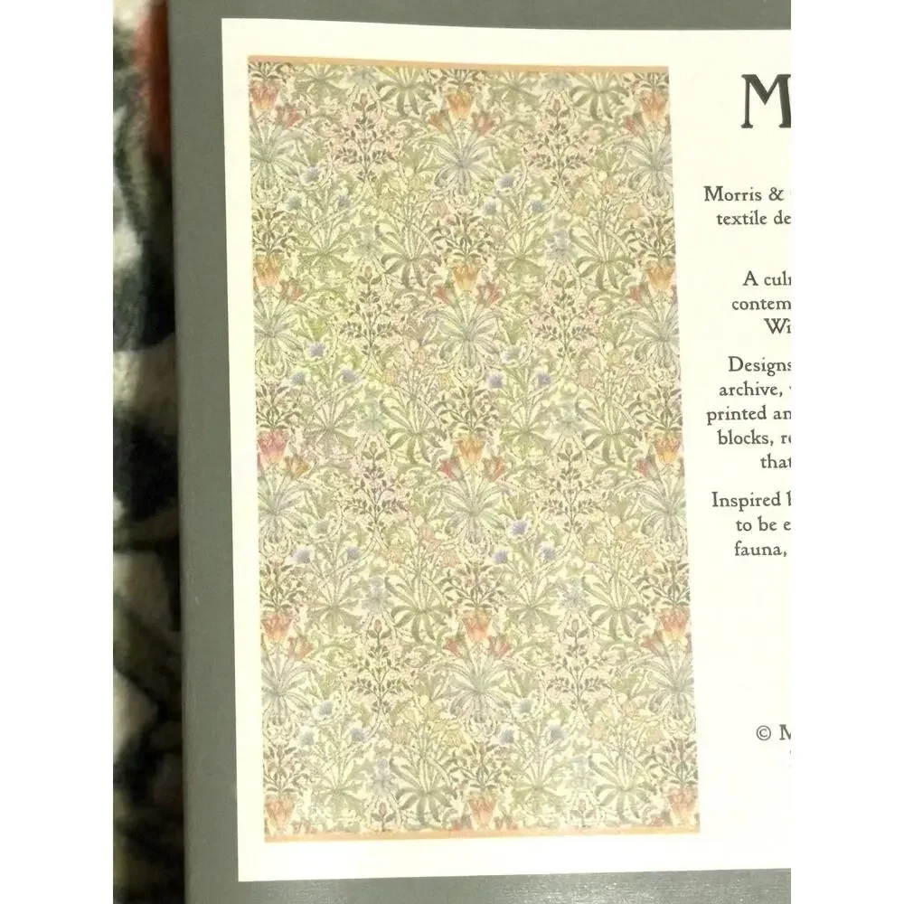 William Morris Co Bath Towel Woodland Weeds Coral Grn 1 Pc Velour NWT